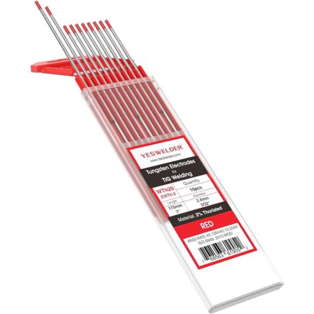 Welding Tungsten Electrode 2% Thoriated 3/32" x 7" (Red,